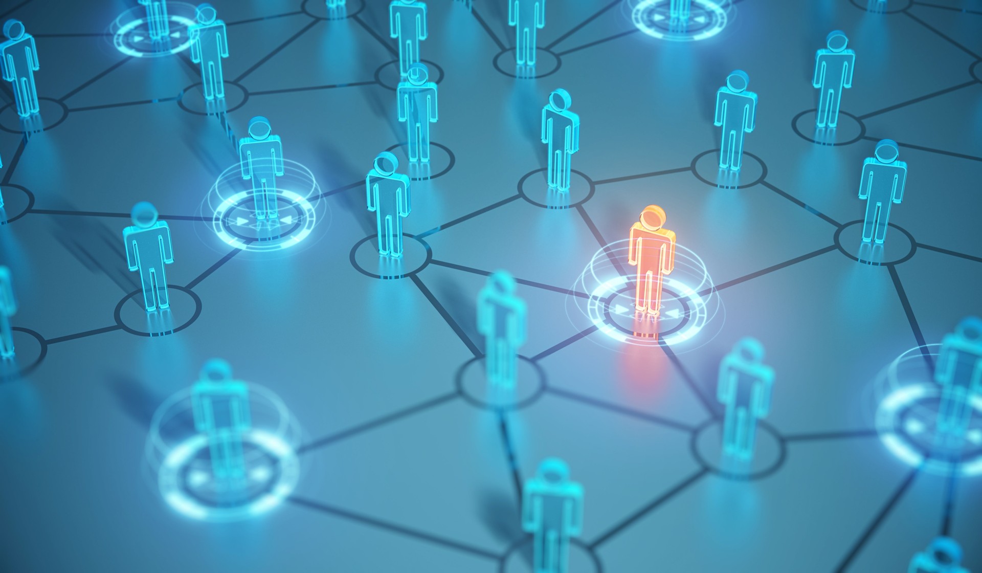 3d render human social network and leadership as concept.